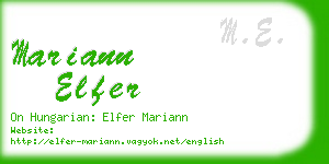 mariann elfer business card